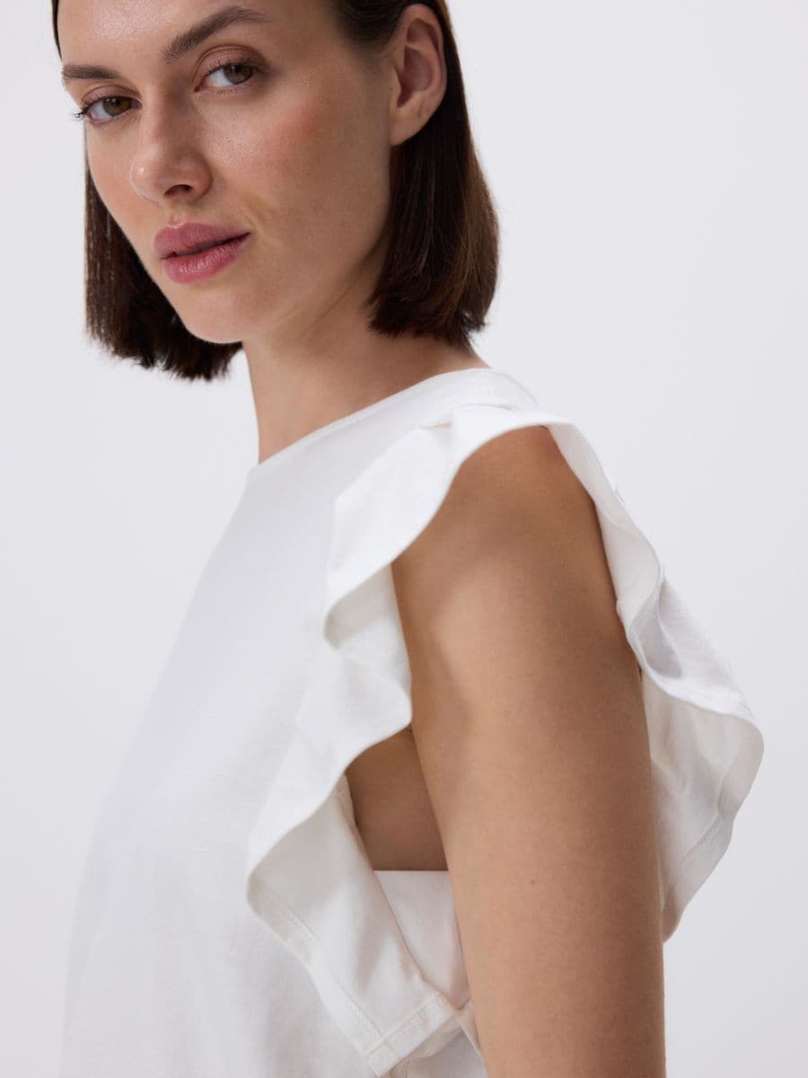 Ruffle blouse - white - RESERVED - 4