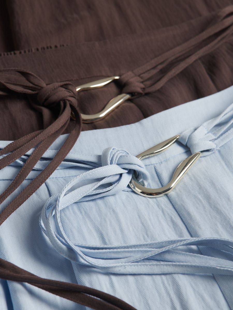 Παντελόνι loose με ζώνη - σκουρο καφέ - RESERVED - 6