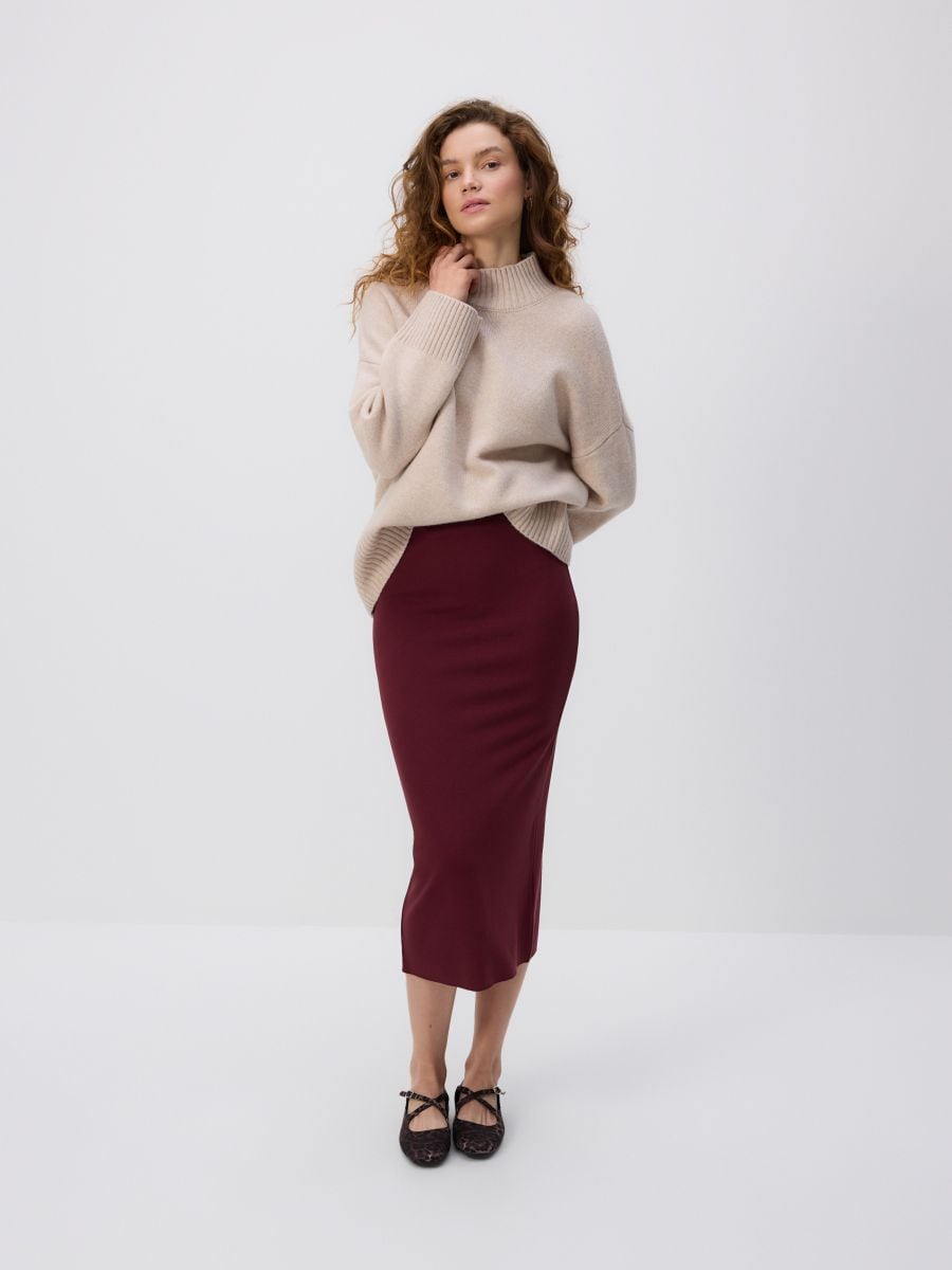 Midirock aus Viskosegemisch - kastanienbraun - RESERVED