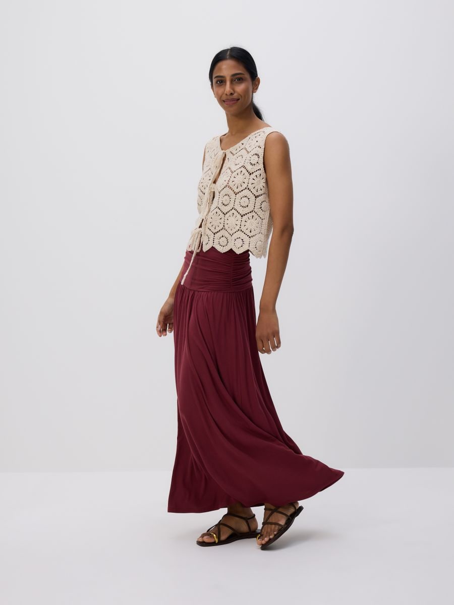 Viscose rich maxi skirt - maroon - RESERVED
