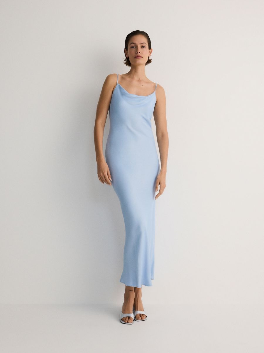 Maxi-robe en viscose majoritaire - bleu pâle - RESERVED