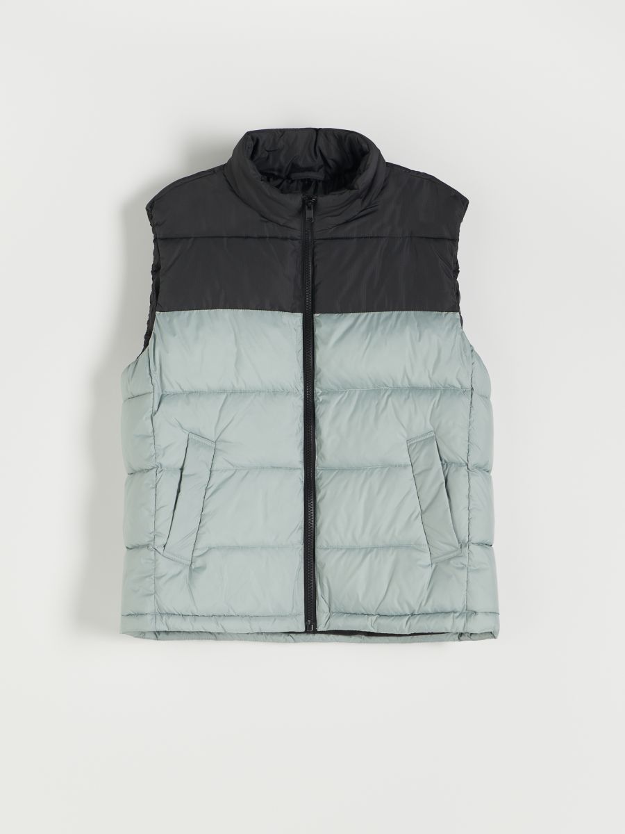 Taskute ja püstkraega vest - hele türkiissinine - RESERVED - 2