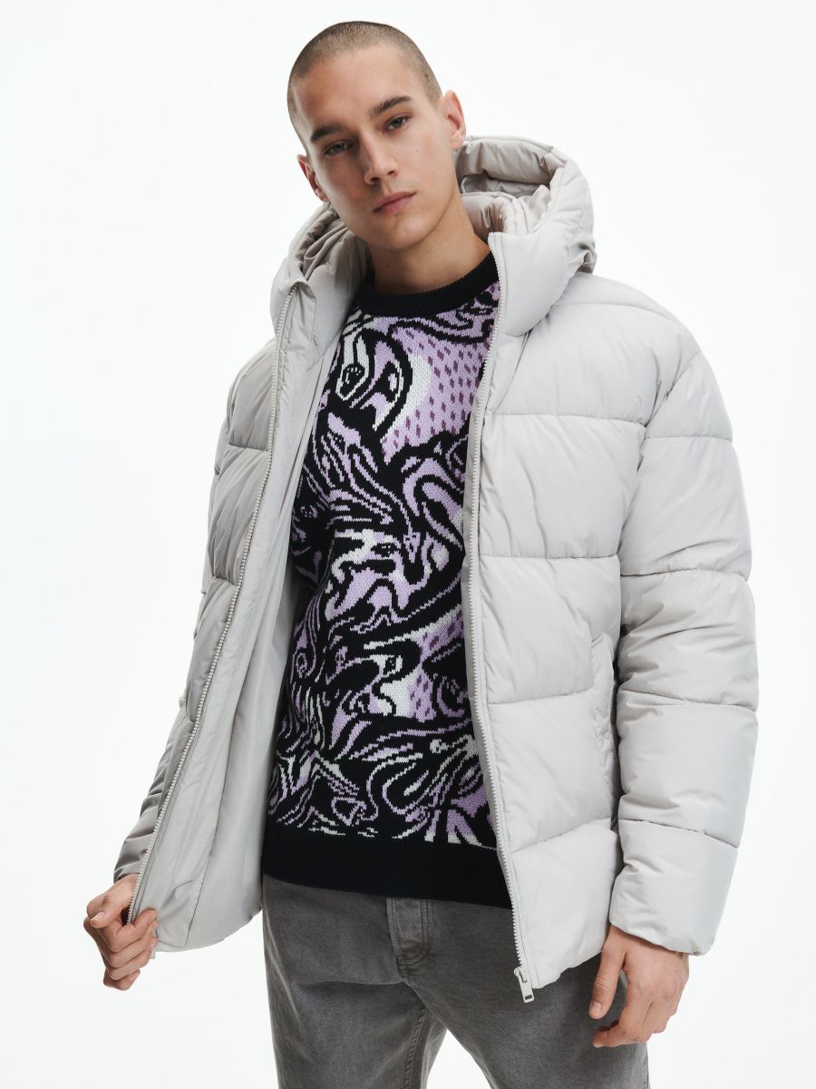 Jacket with recycled fabric fill - light grey - RESERVED - 2