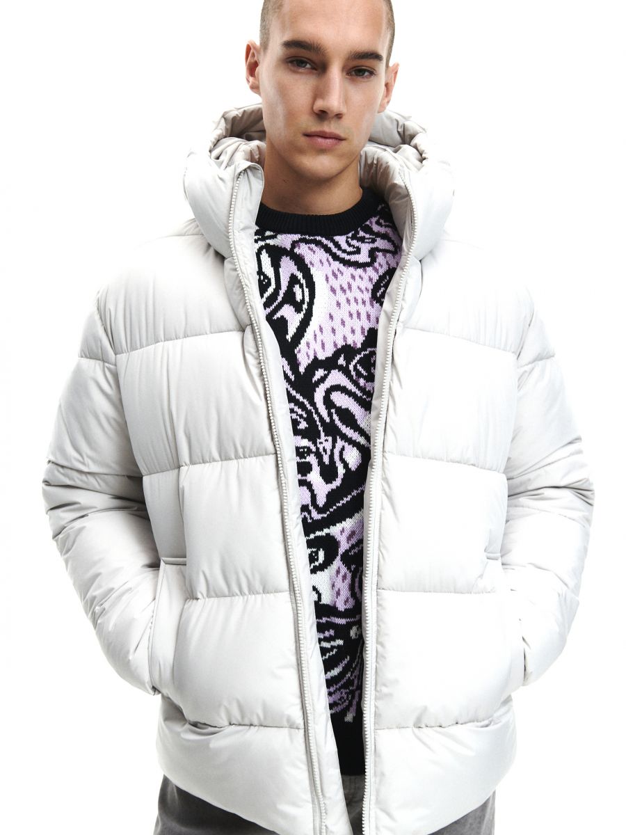 Jacket with recycled fabric fill - light grey - RESERVED - 8