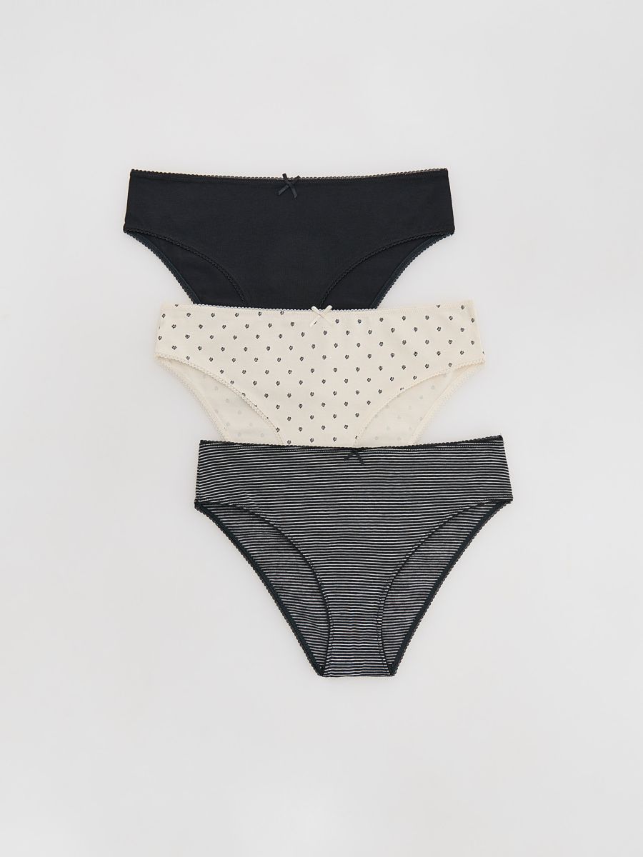 Cotton bikini briefs 3 pack - black - RESERVED