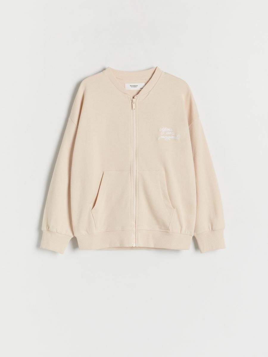 Sweatshirt with embroidery detailing - nude - RESERVED