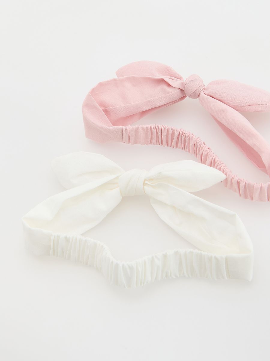 Fascia per capelli in cotone con fiocco 2 pack - multicolore - RESERVED - 2
