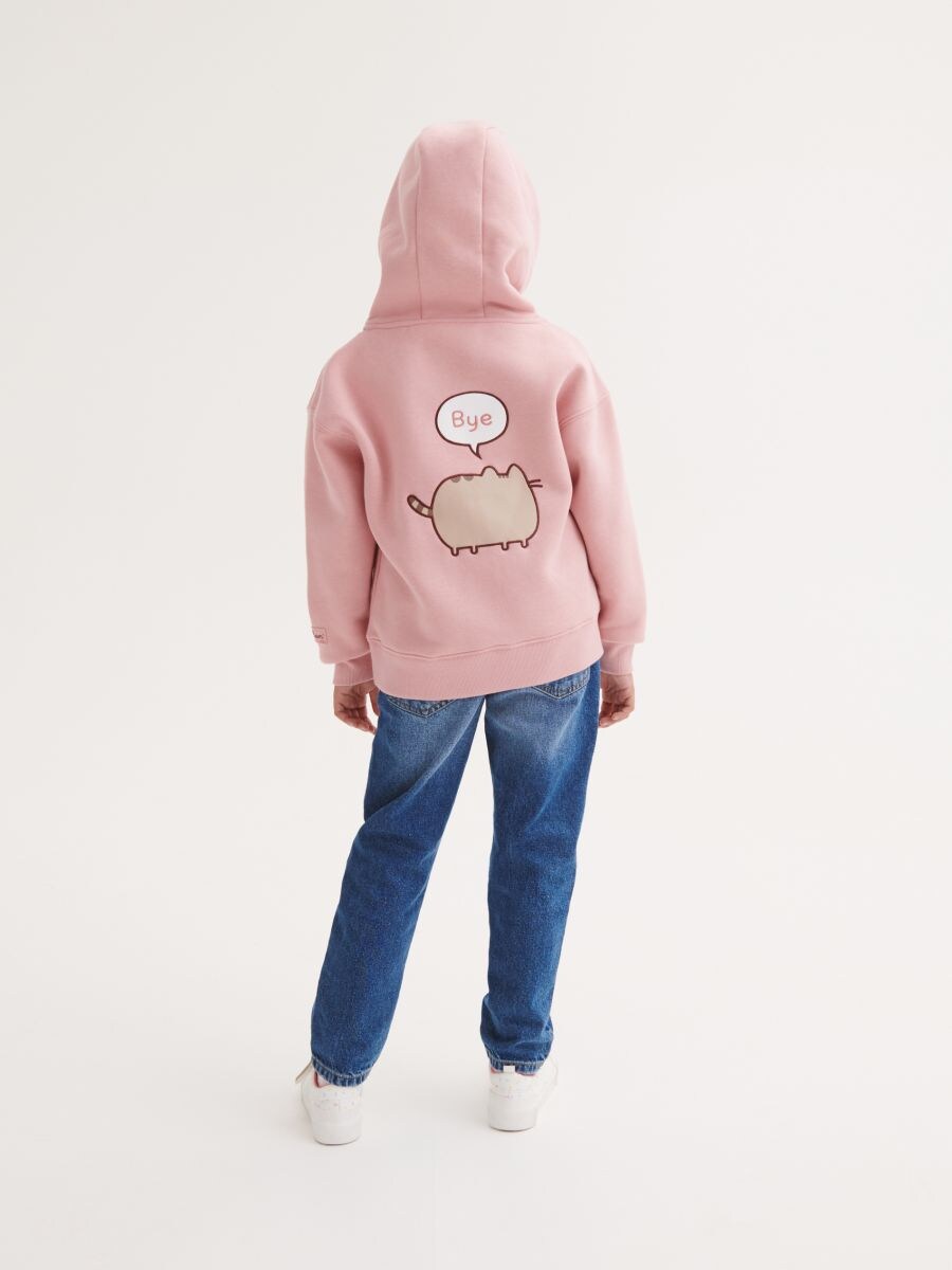 Pusheen hoodie with print - dusty rose - RESERVED - 3