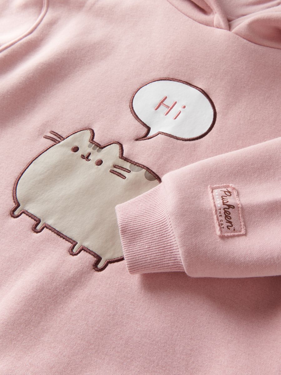 Pusheen hoodie with print - dusty rose - RESERVED - 6