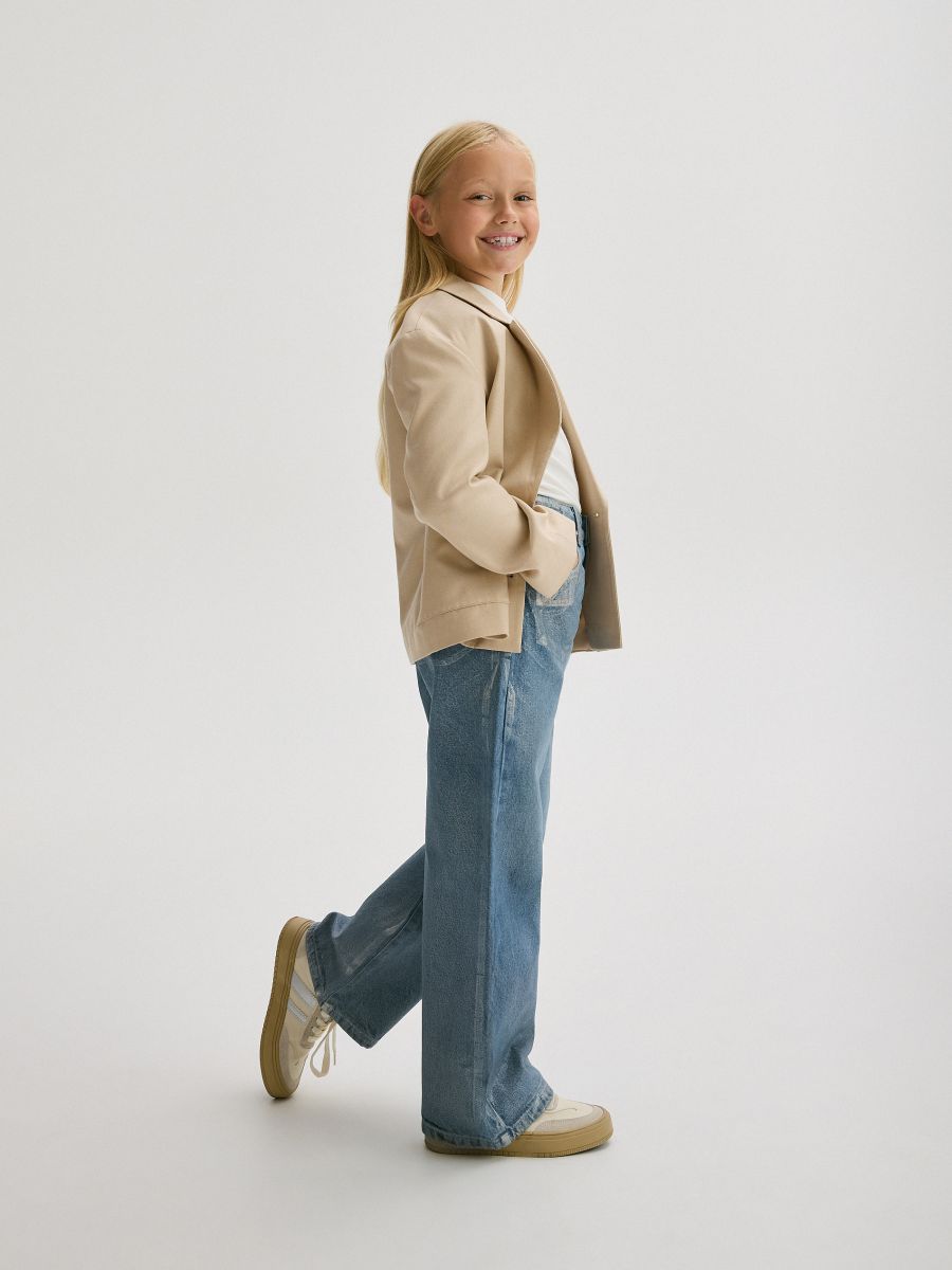 Jeans with metallic effect - blue - RESERVED - 4