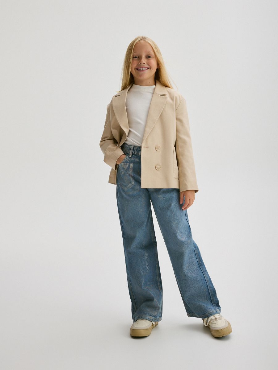 Jeans with metallic effect - blue - RESERVED - 6