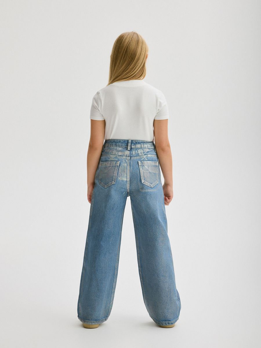 Jeans with metallic effect - blue - RESERVED - 7