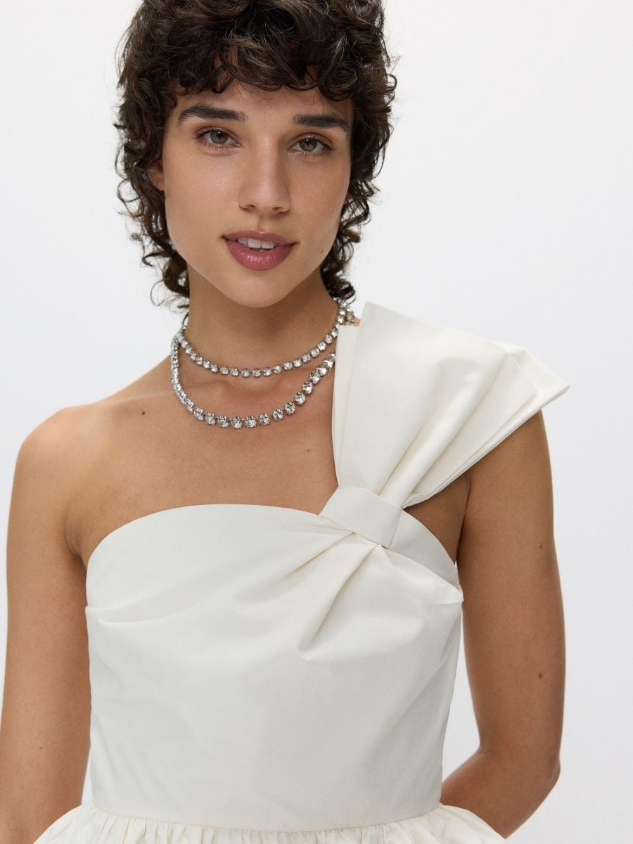 Tričko s volánkem peplum - krémová - RESERVED - 3