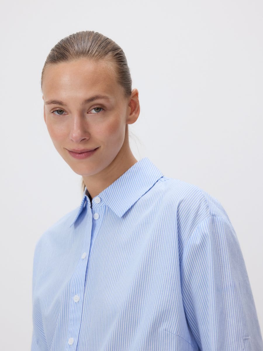 Overhemd met geborduurde versiering - BLEEKBLAUW - RESERVED - 6