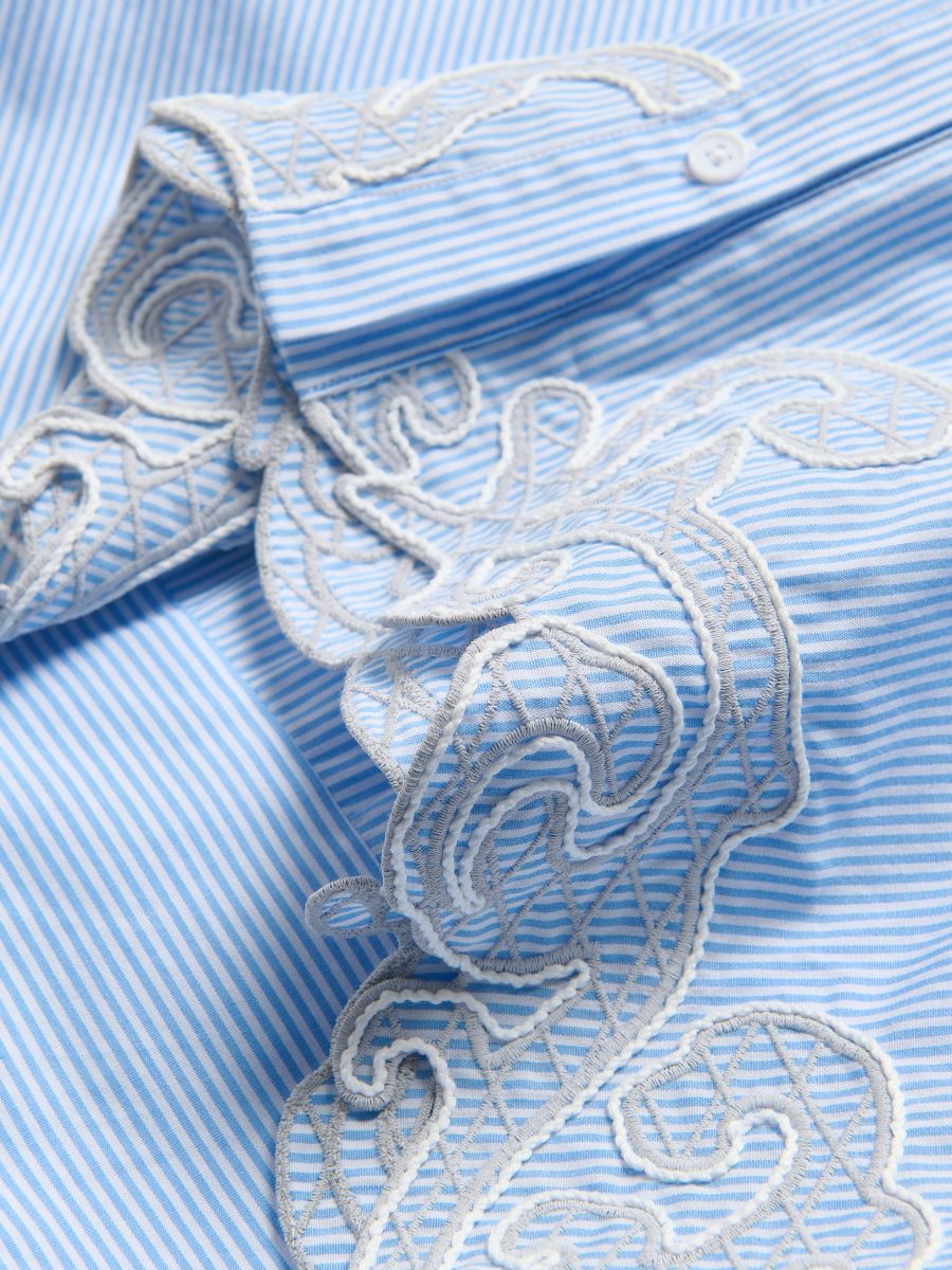 Overhemd met geborduurde versiering - BLEEKBLAUW - RESERVED - 3