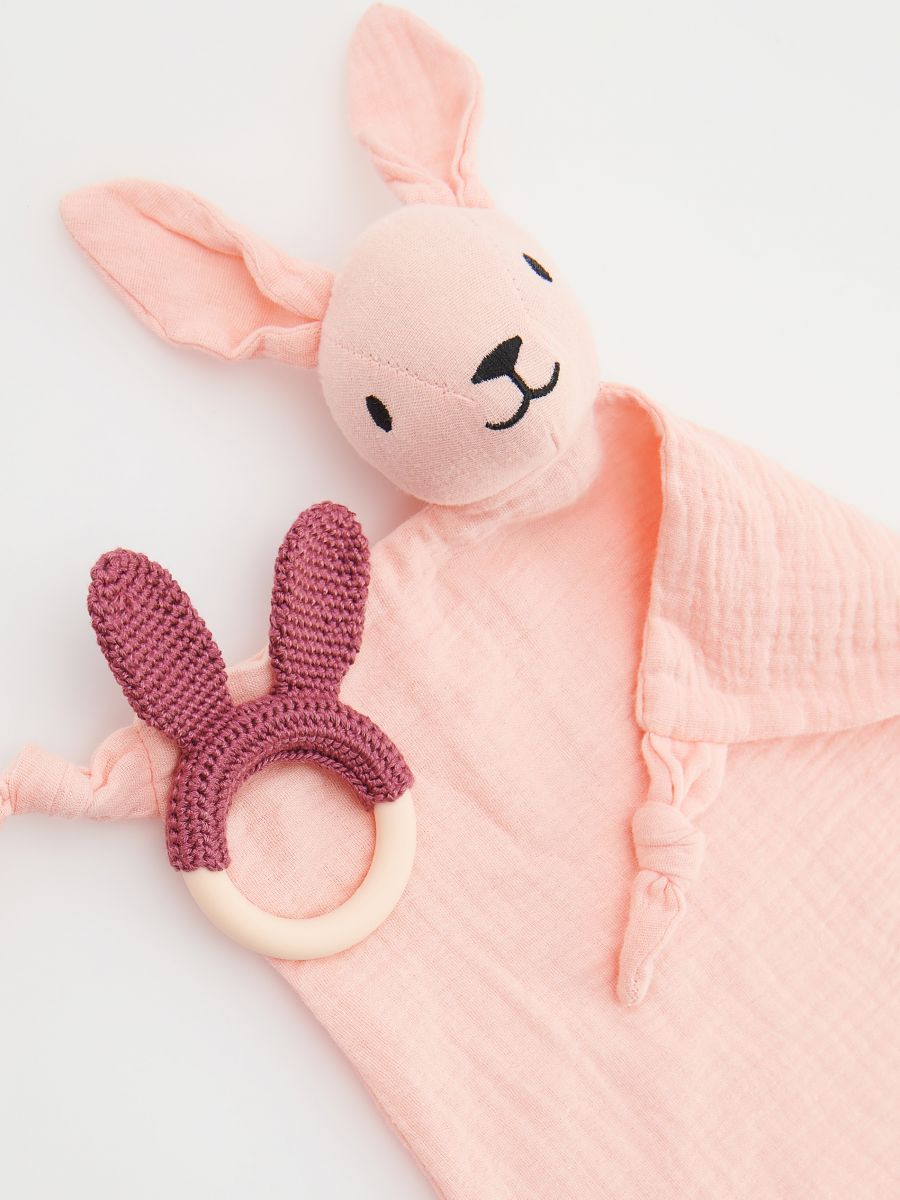 Blanket and soft toy set - pastel pink - RESERVED - 3