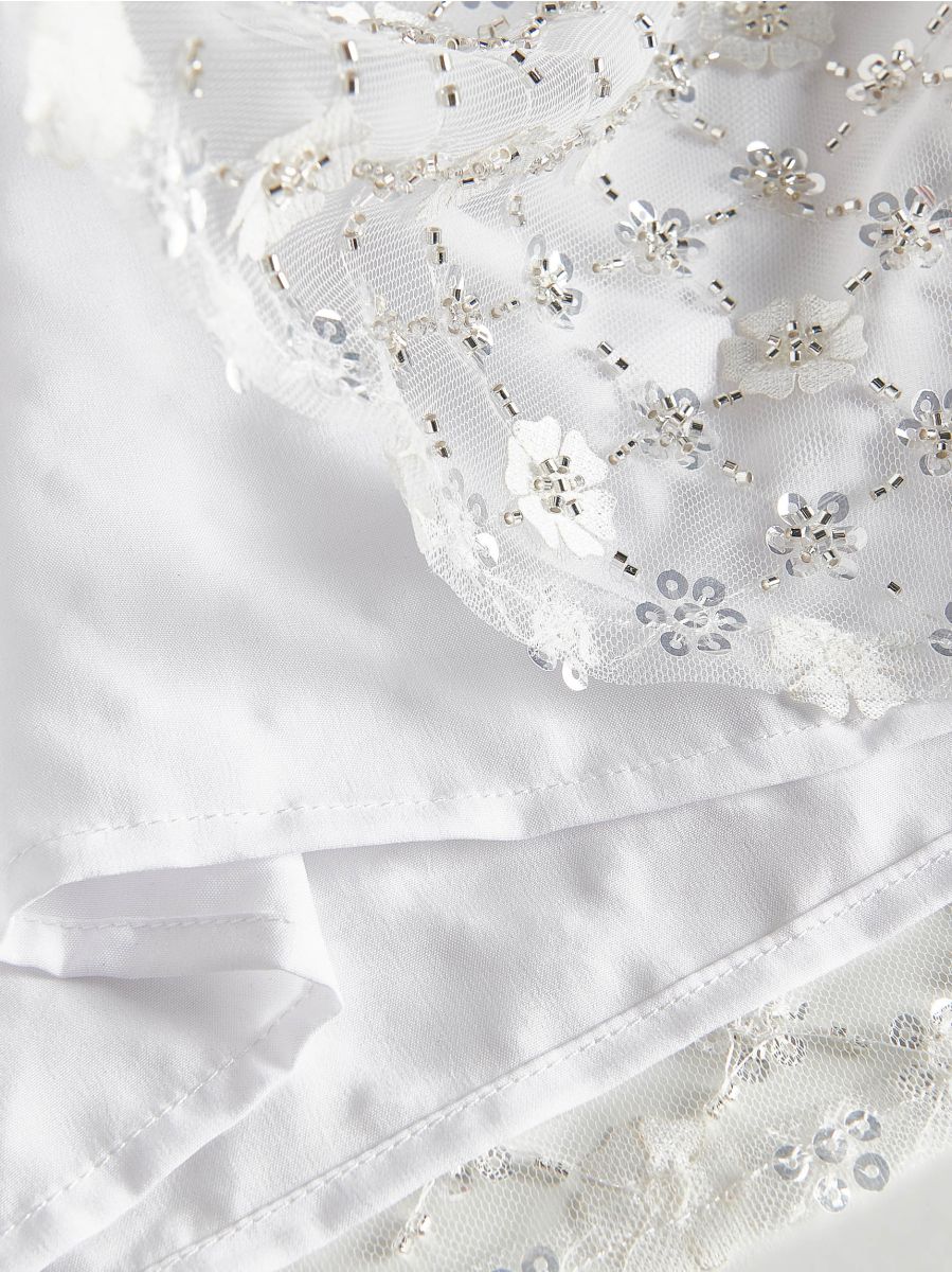 Blouse with sequin applique - cream - RESERVED - 8