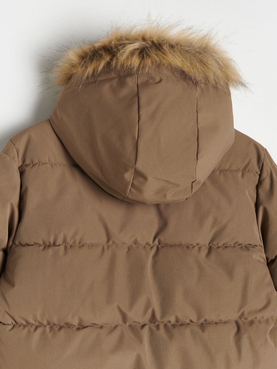 Quilted coat with lining - dark brown - RESERVED - 4