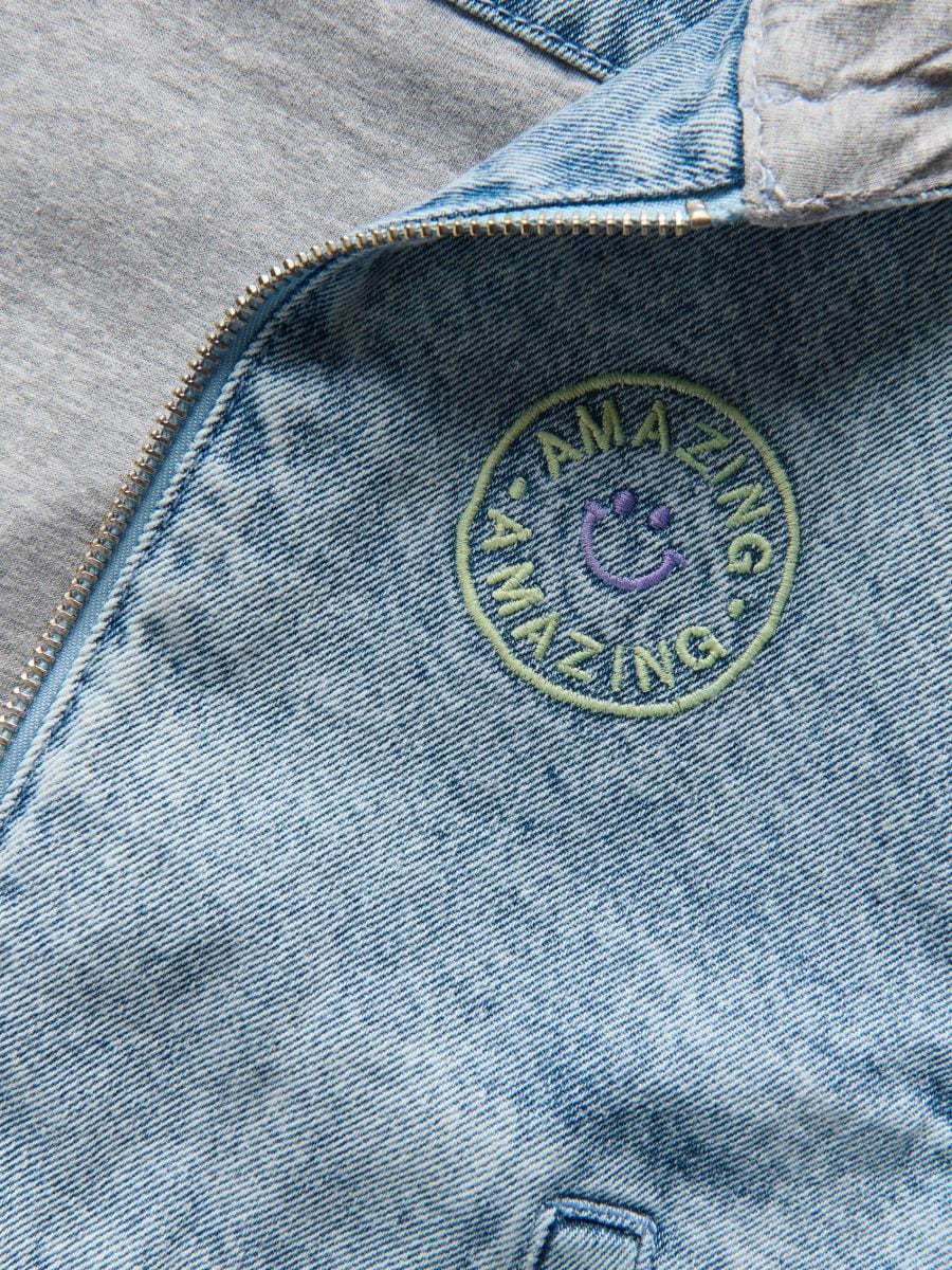 Denim jacket with hood - blue - RESERVED - 3