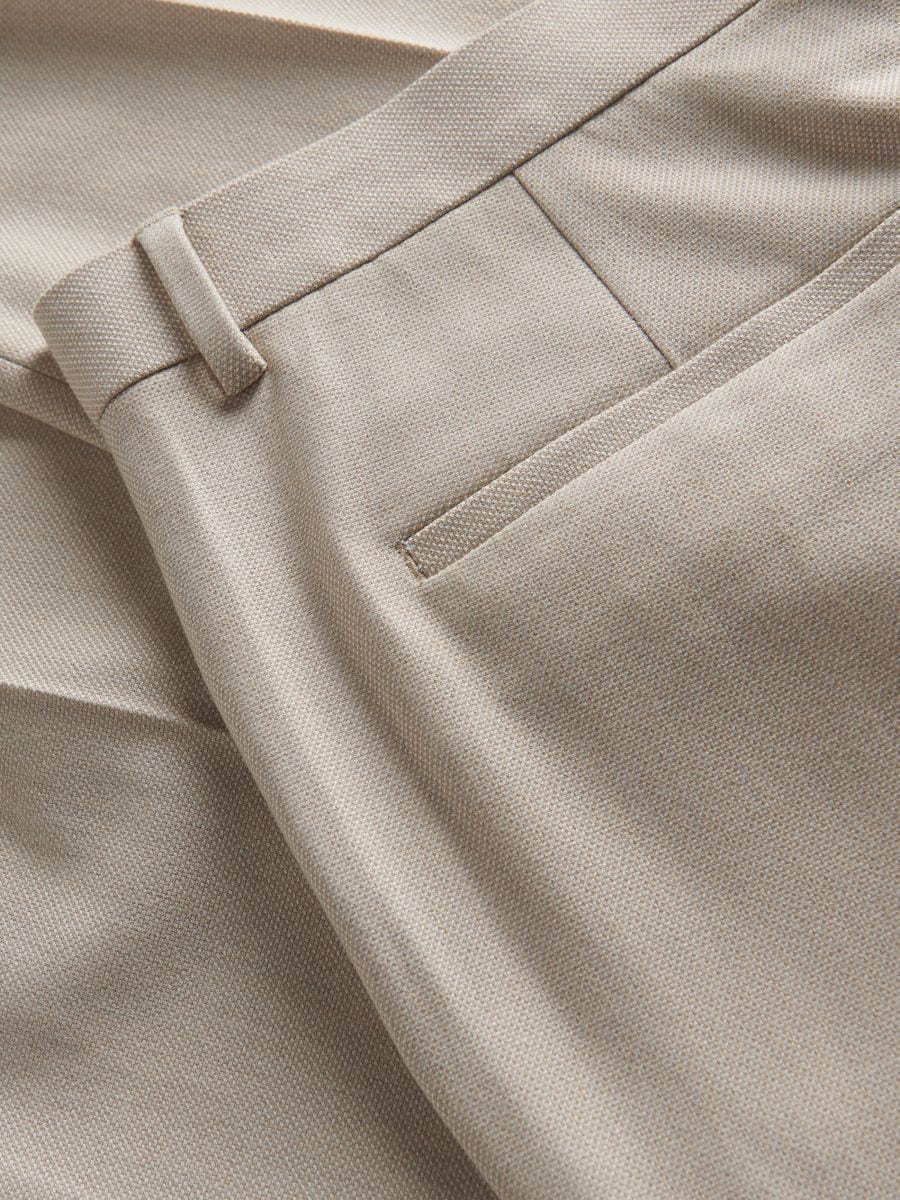 Suit trousers with viscose blend - beige - RESERVED - 7