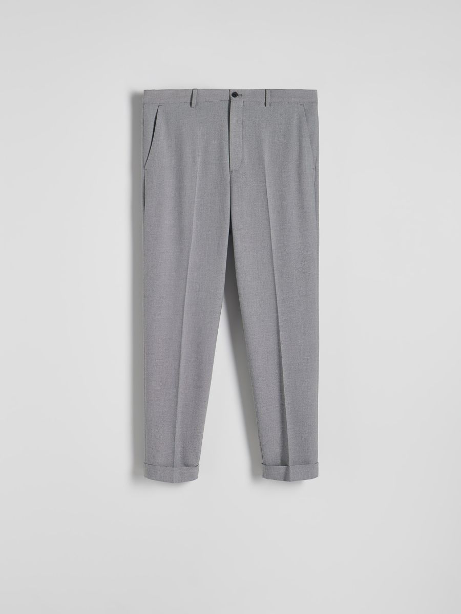 Suit trousers with viscose blend - light grey - RESERVED - 5