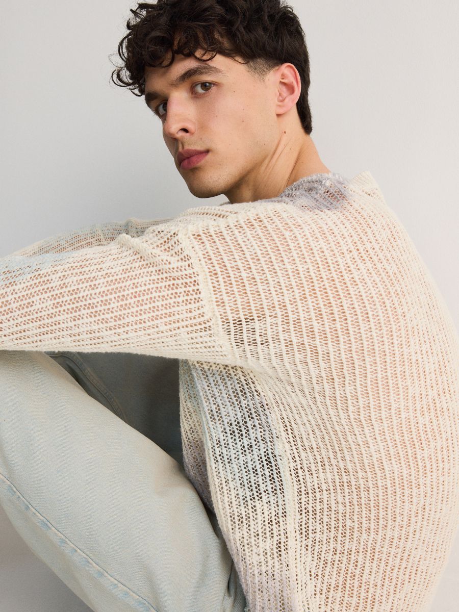 Wzorzysty sweter - wielobarwny - RESERVED - 3