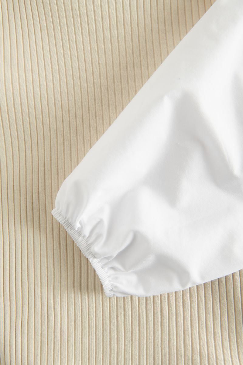 Combined materials blouse - nude - RESERVED - 6