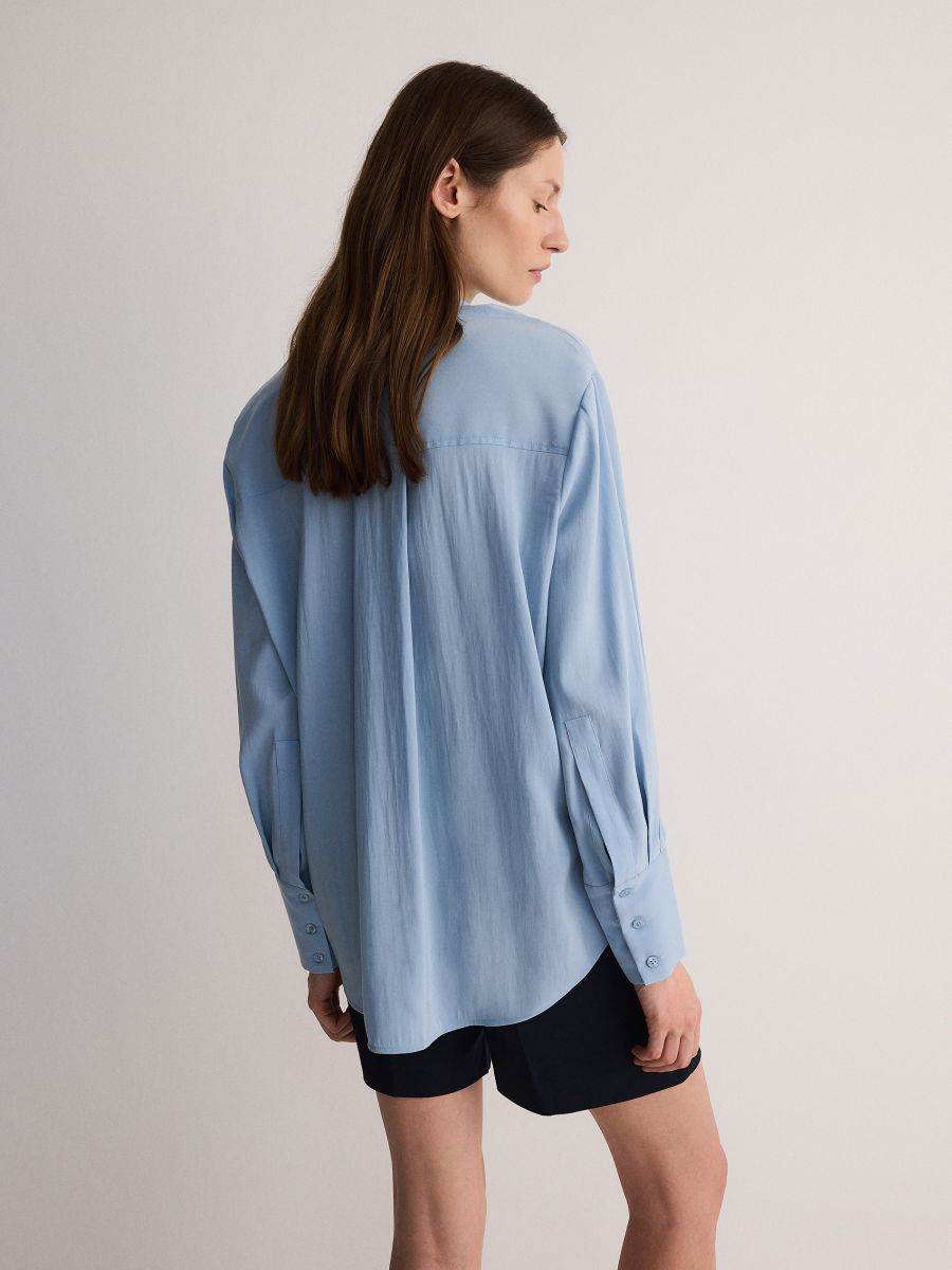 Overhemd met hoog modalgehalte - BLEEKBLAUW - RESERVED - 5