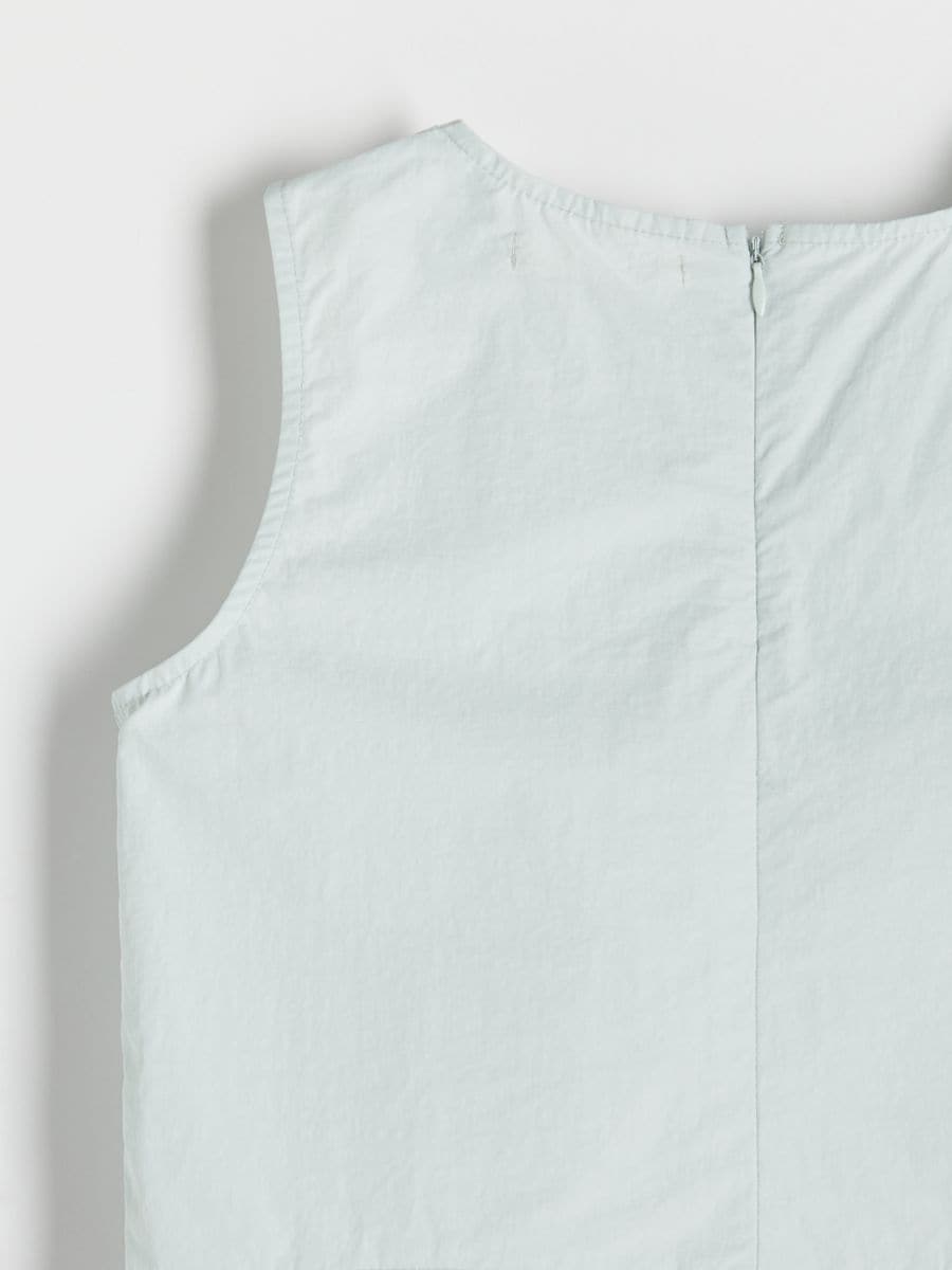 Blouse with elastic detail - light turquoise - RESERVED - 4