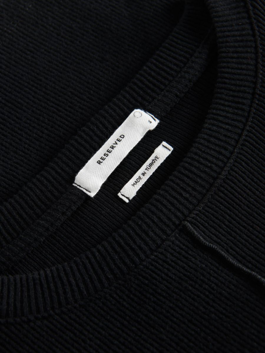 Long sleeve top with decorative stitching - black - RESERVED - 5
