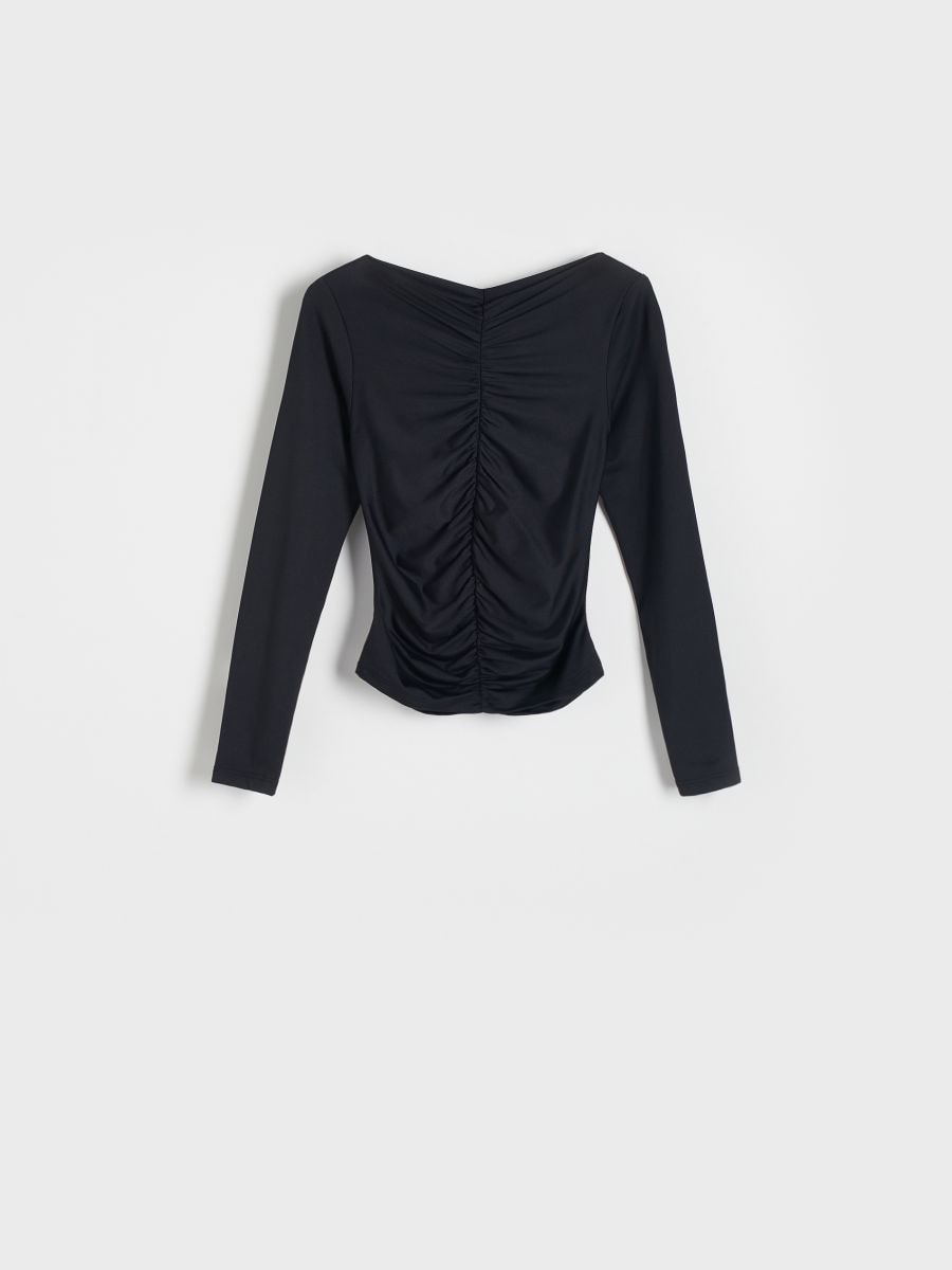 Blouse met plooitjes - zwart - RESERVED - 3