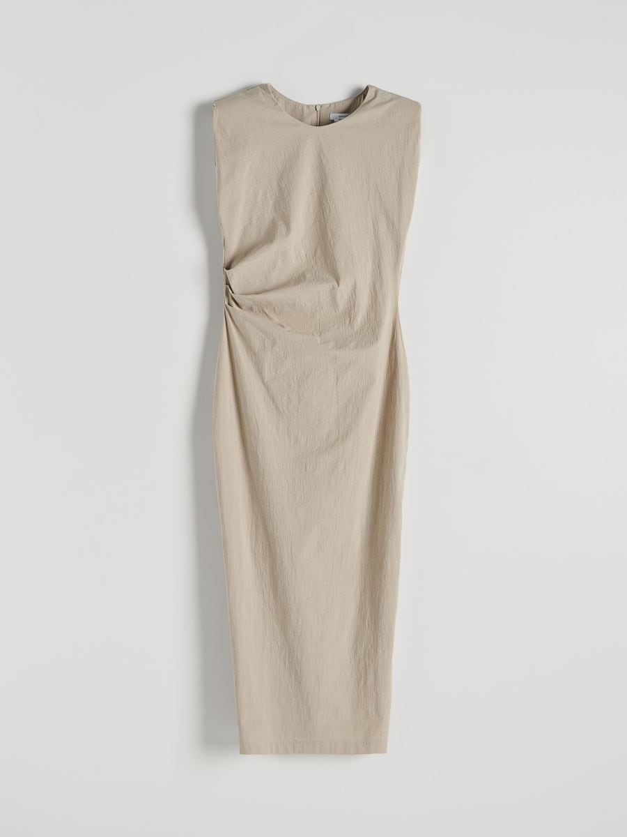 Dress with draping - beige - RESERVED - 4