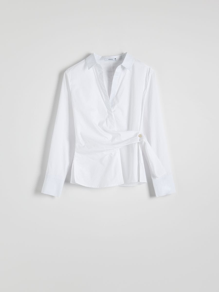 Bluse mit dekorativem Bindedetail - weiß - RESERVED - 4