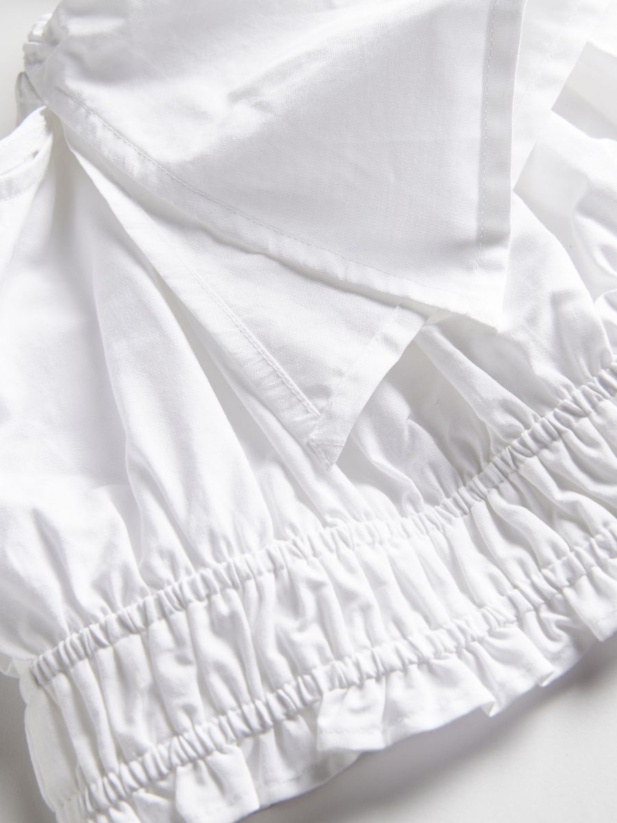 Plain blouse with puff sleeves - white - RESERVED - 4