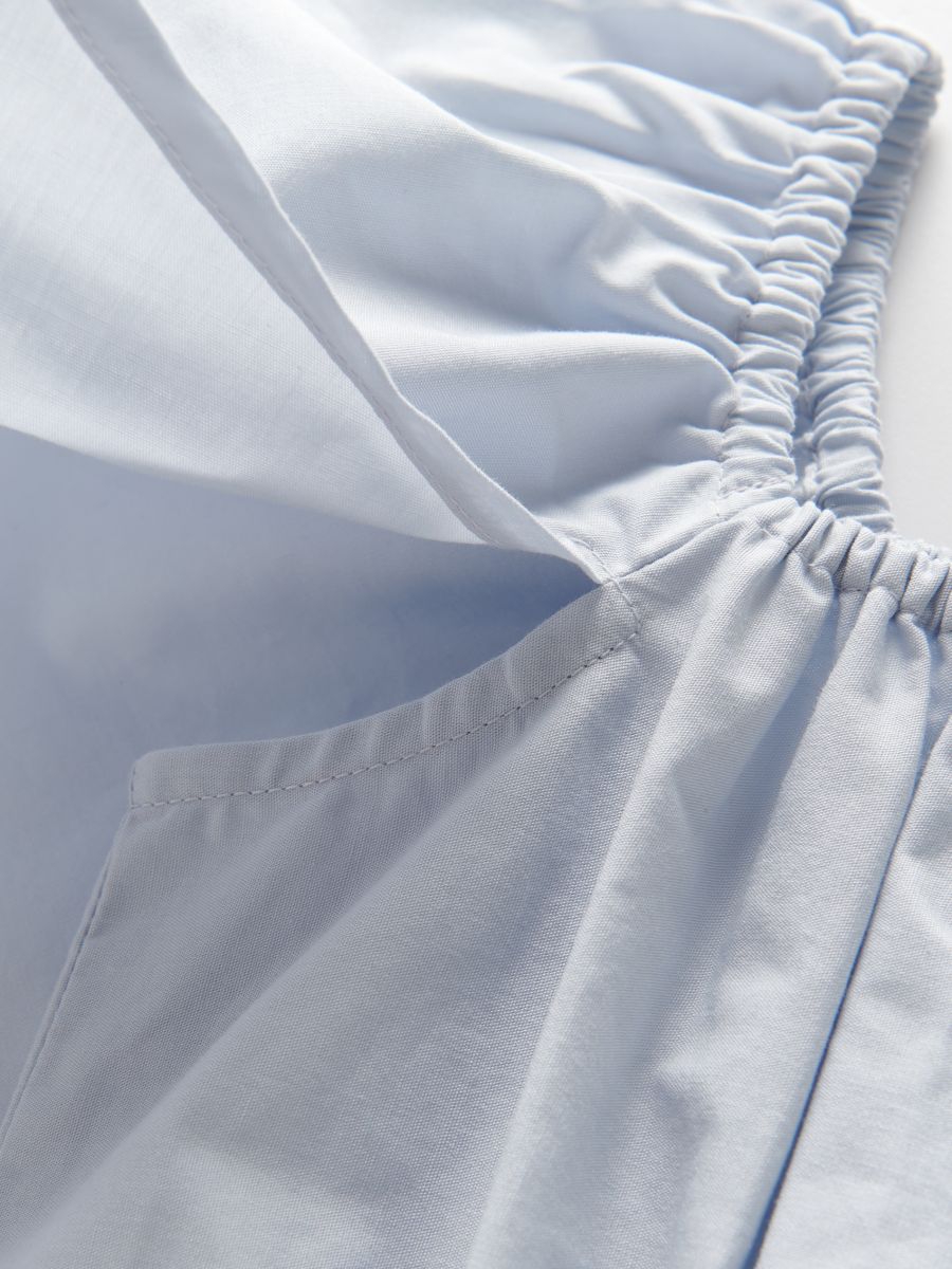 Plain blouse with puff sleeves - pale blue - RESERVED - 4