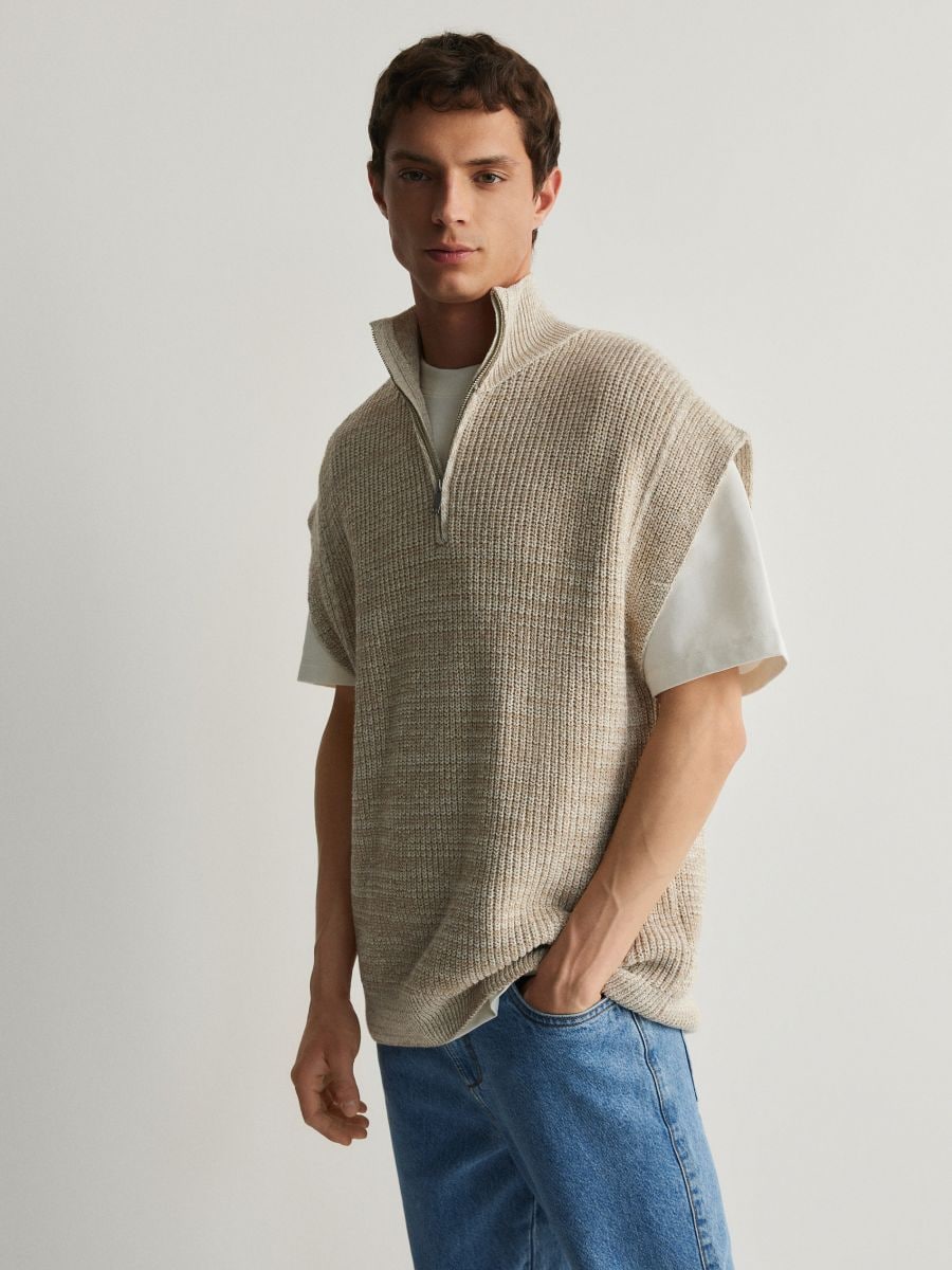 Strickweste - creme - RESERVED