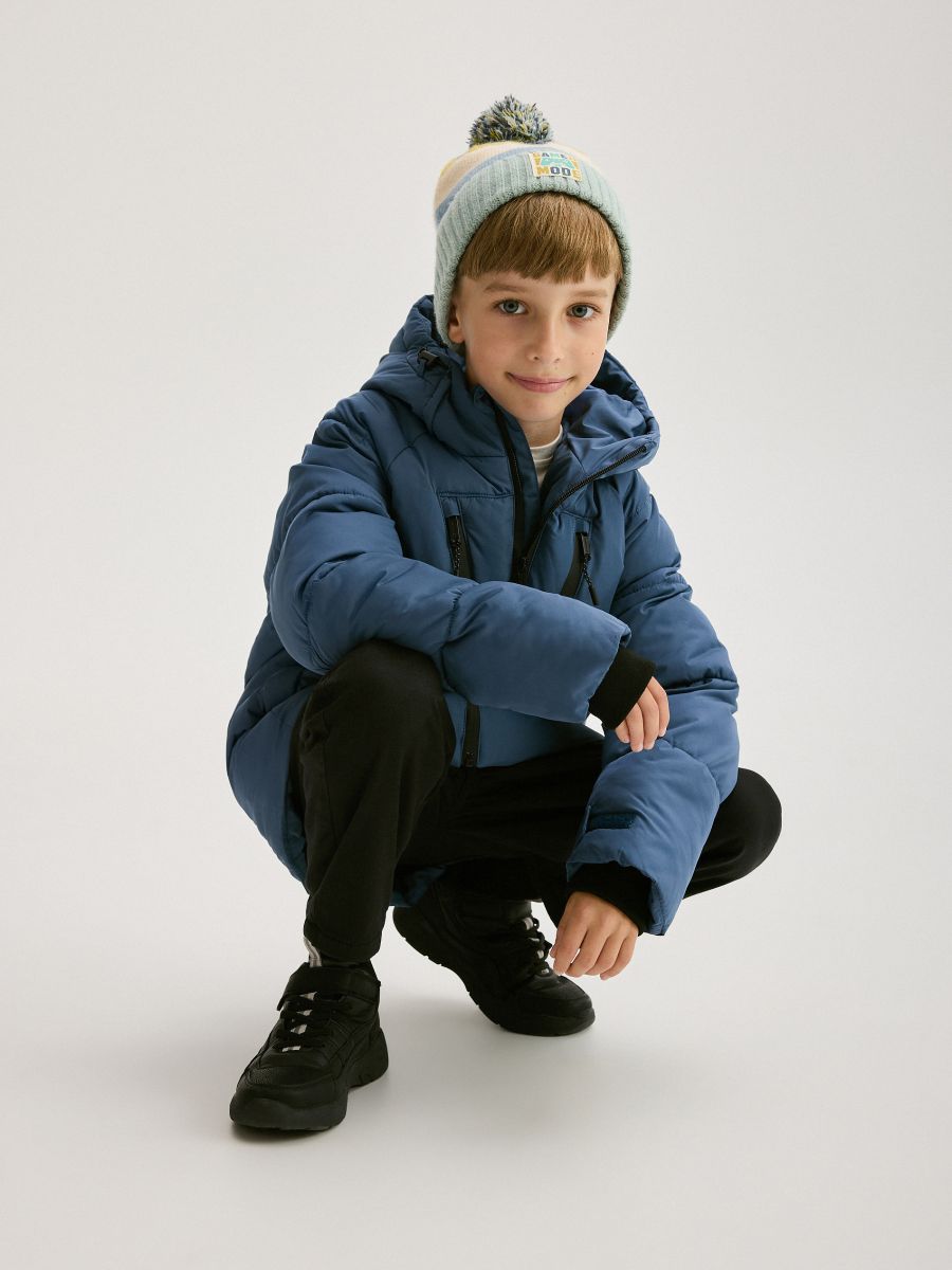 Insulated jacket with hood - steel blue - RESERVED - 8