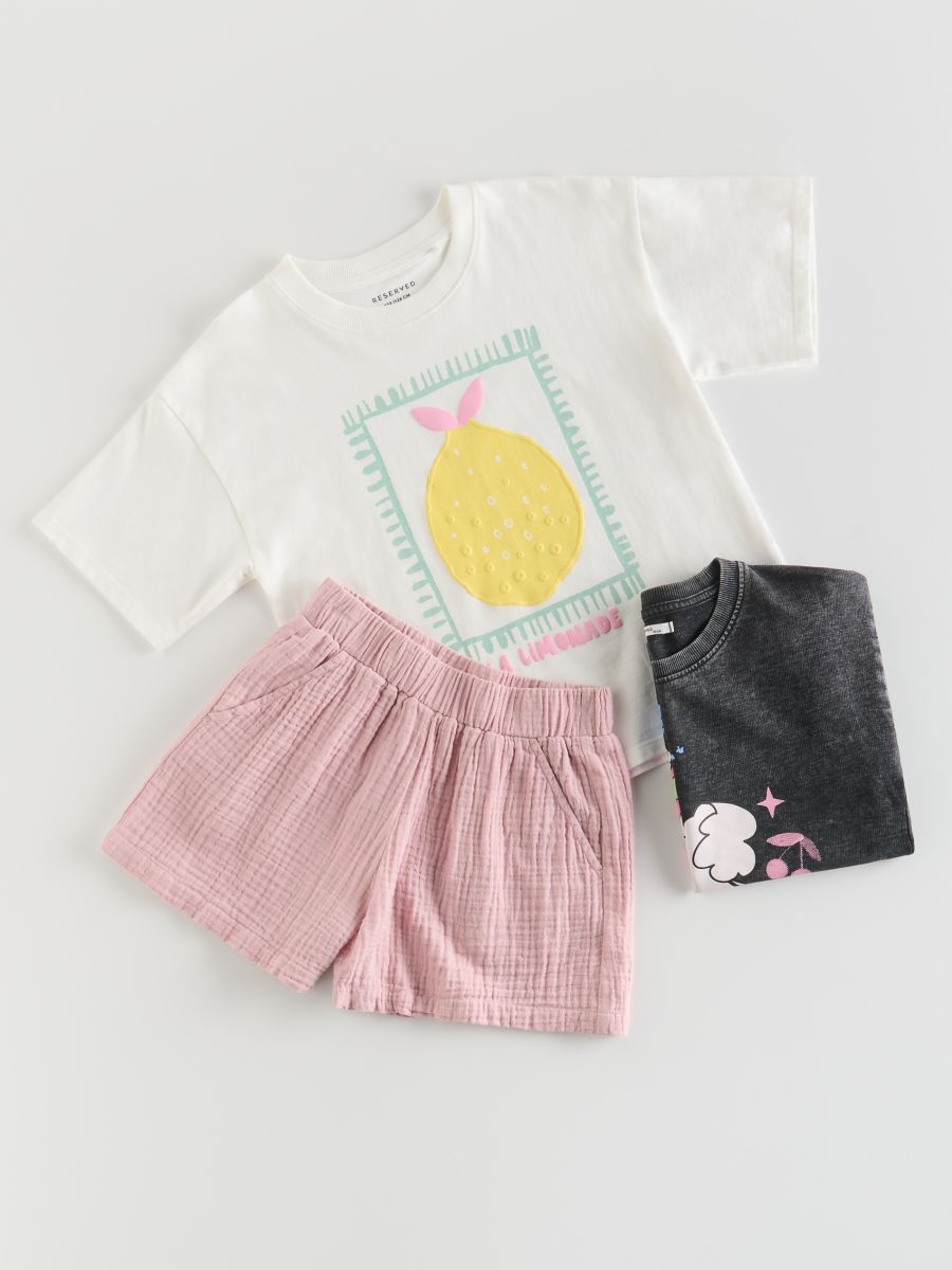 Muslin shorts - pastel pink - RESERVED - 5