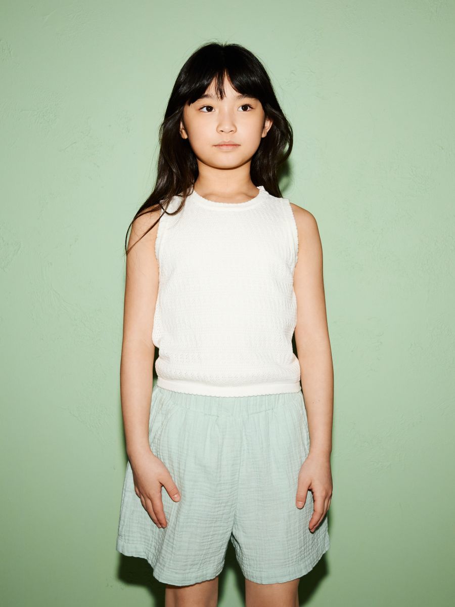 Muslin shorts - pale green - RESERVED - 4
