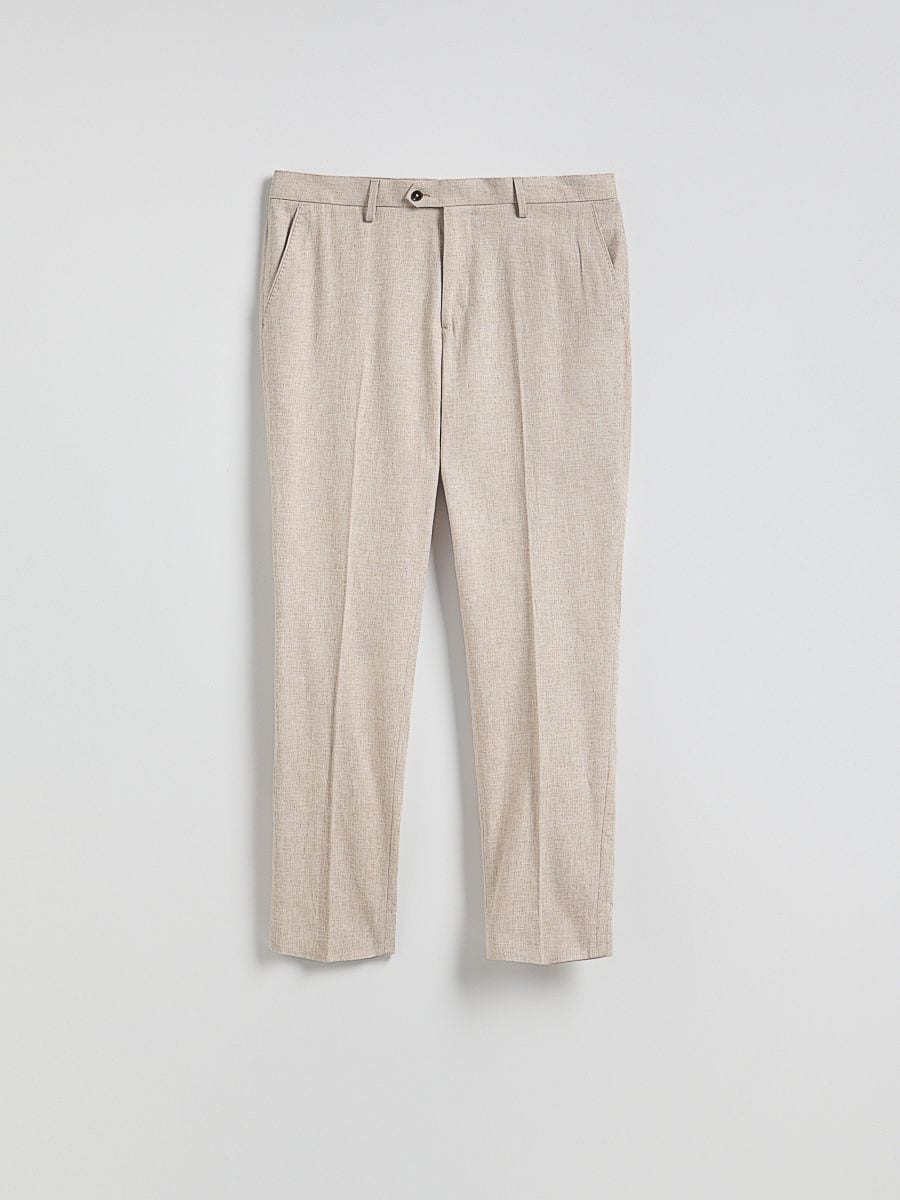 Regular linen rich trousers - beige - RESERVED - 5