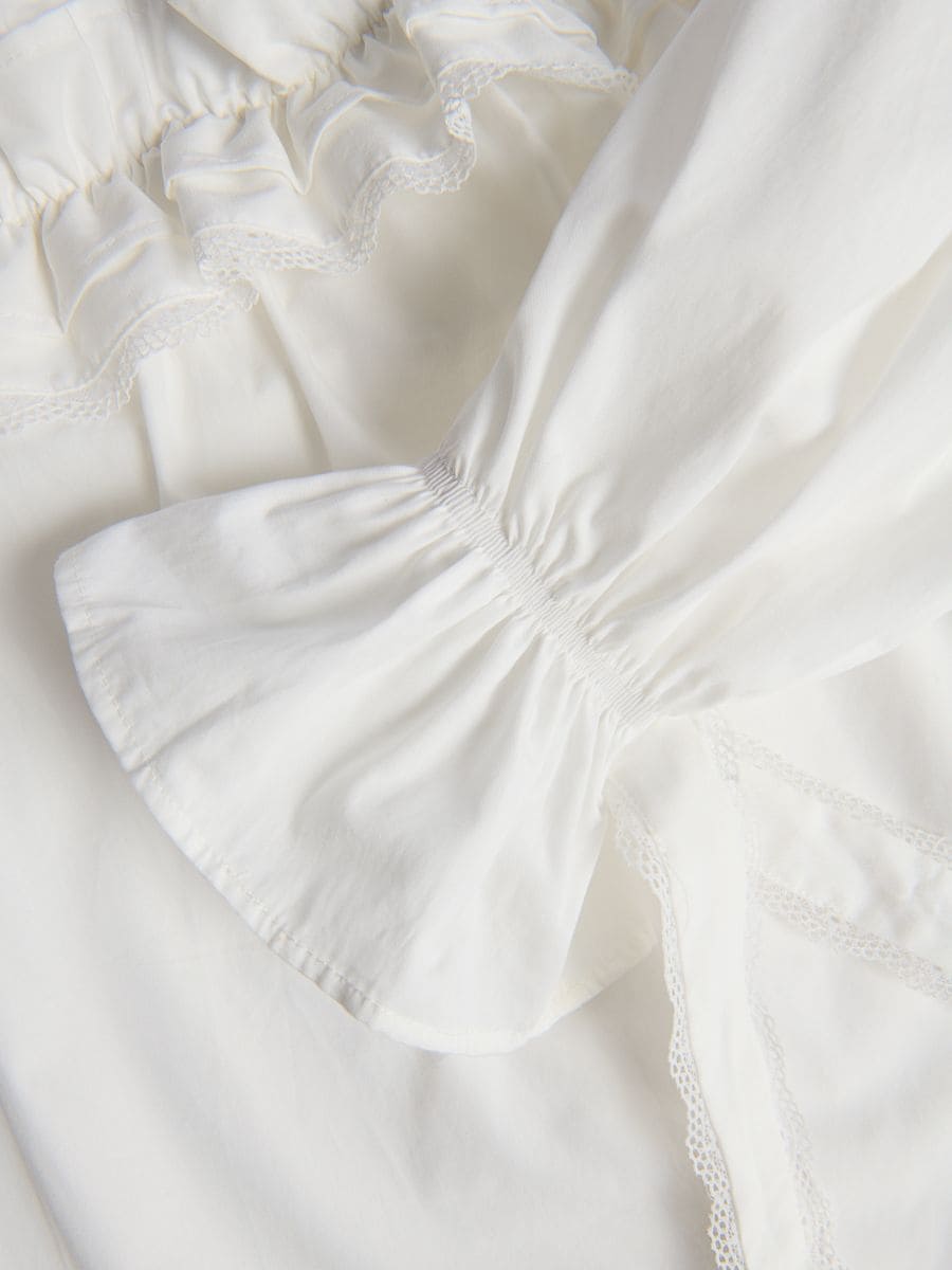Schulterfreie Bluse - weiß - RESERVED - 7