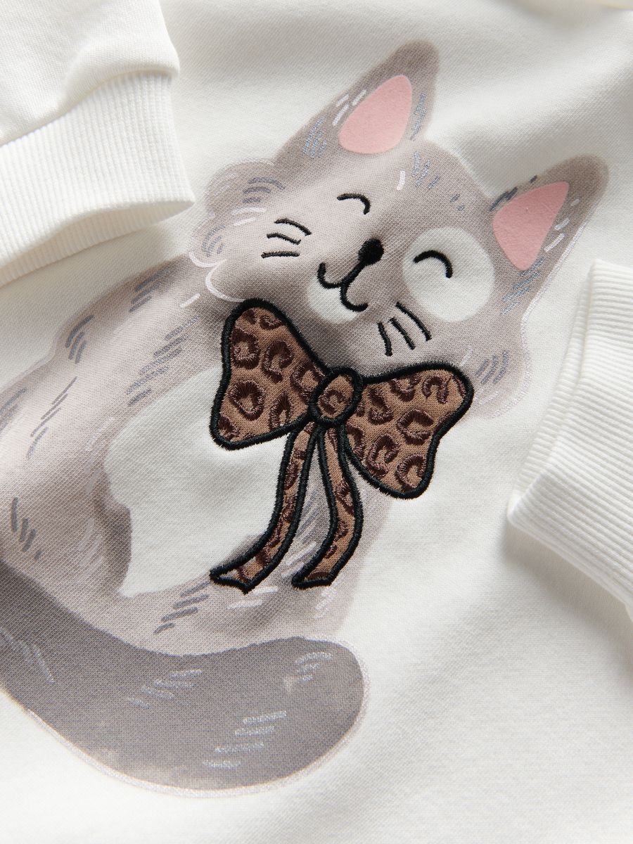 Sweatshirt with appliqué - cream - RESERVED - 4