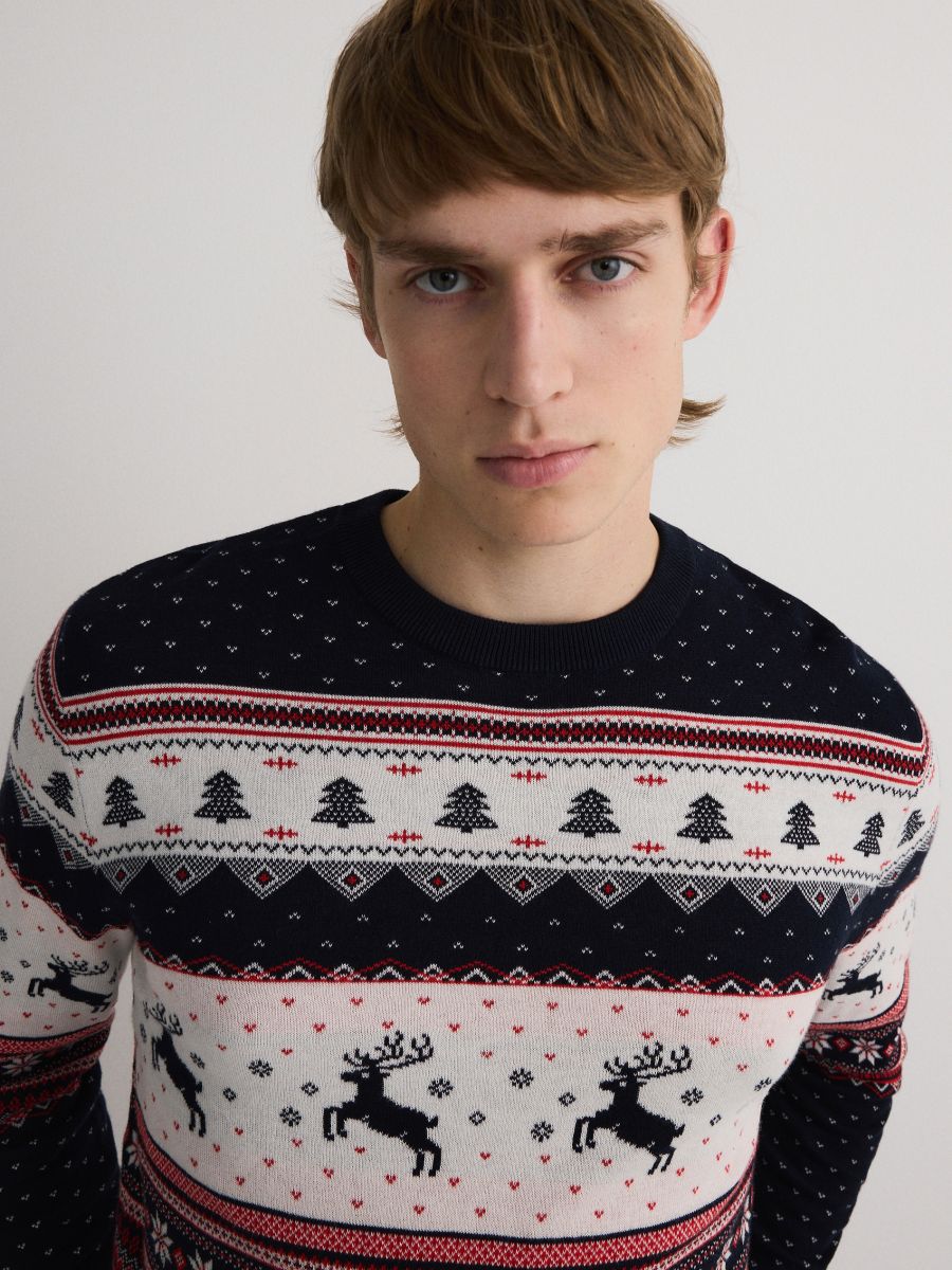 Jumper with Christmas pattern - navy - RESERVED - 2