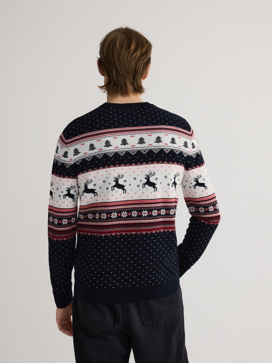 Jumper with Christmas pattern - navy - RESERVED - 3