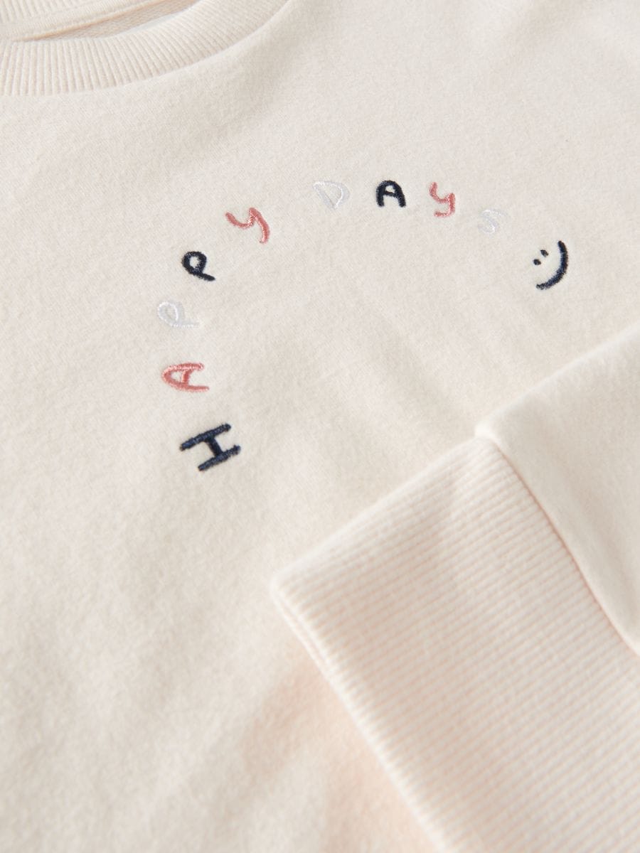 Sweatshirt with slogan - nude - RESERVED - 4