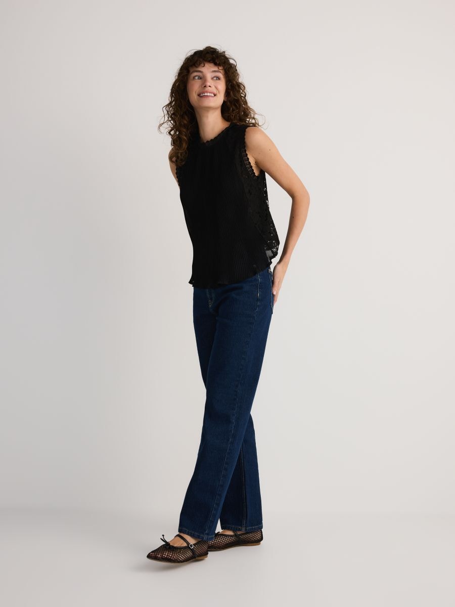 Blouse with crochet lining - black - RESERVED - 2