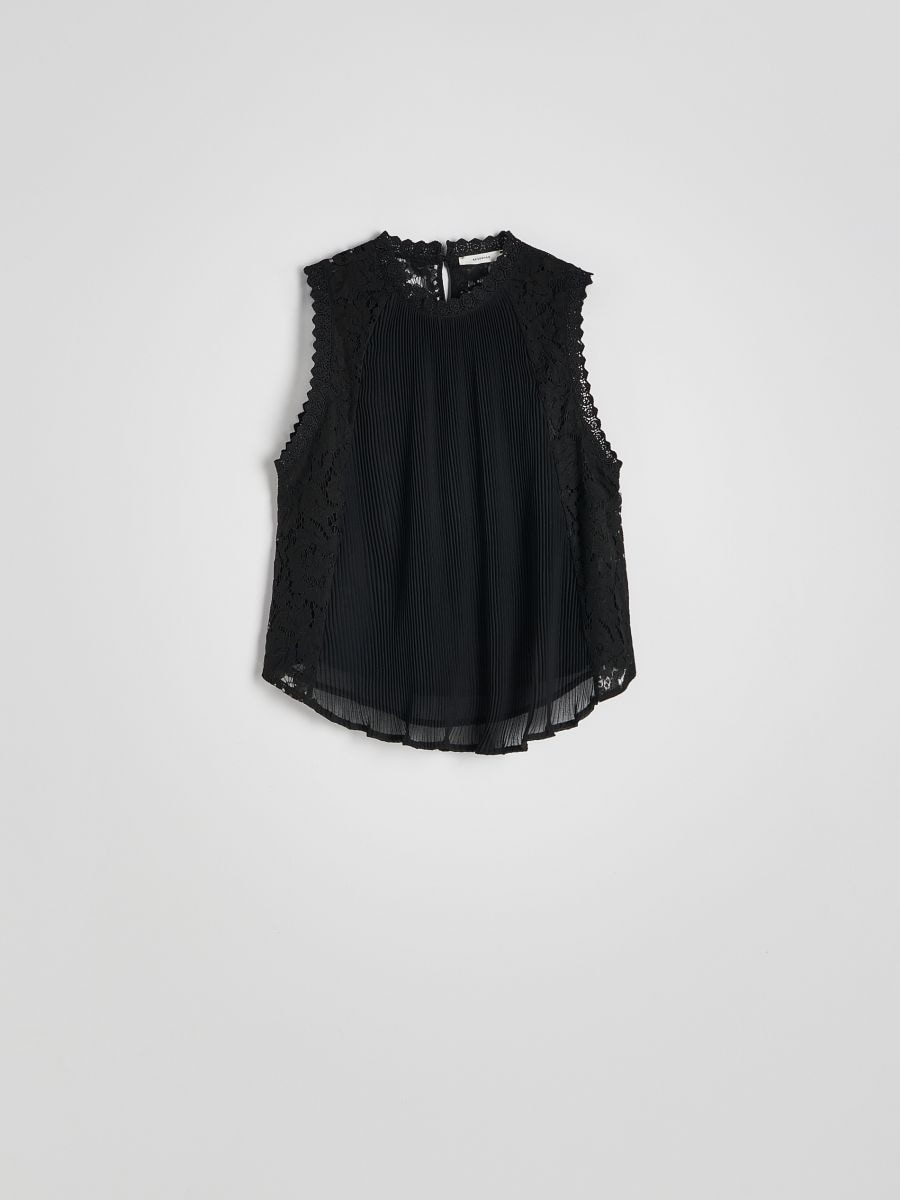 Blouse with crochet lining - black - RESERVED - 5