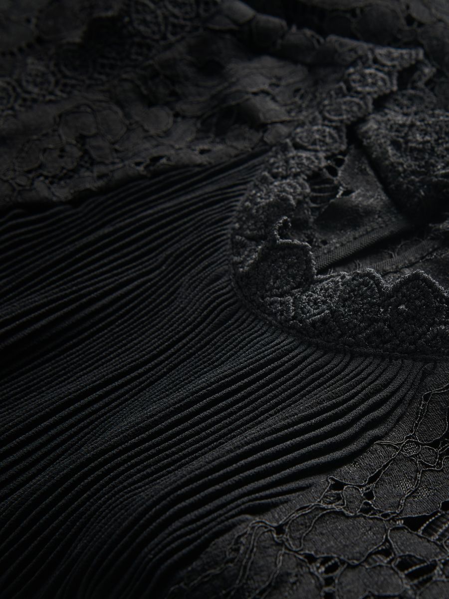 Blouse with crochet lining - black - RESERVED - 6