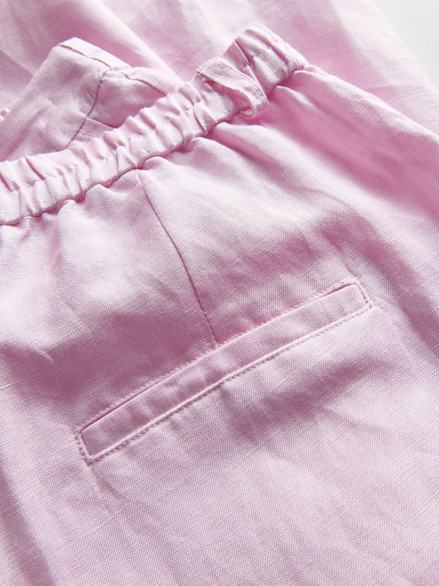 Linen rich trousers with viscose blend - pastel pink - RESERVED - 4