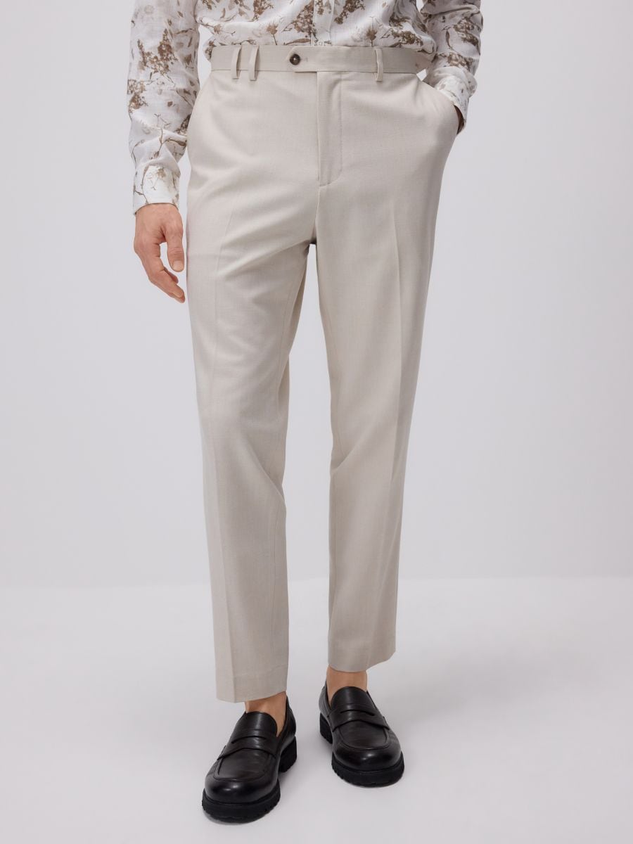 Pantaloni de costum la dungă - bej - RESERVED
